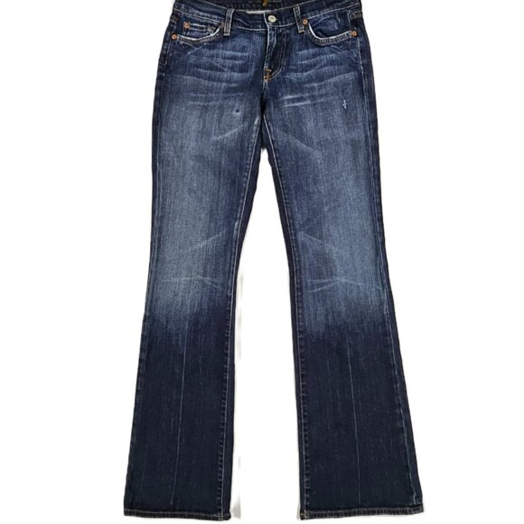 Vintage 7 For All Mankind Bootcut Jeans Made in USA Stretch Denim Sz 28 - Picture 1 of 14